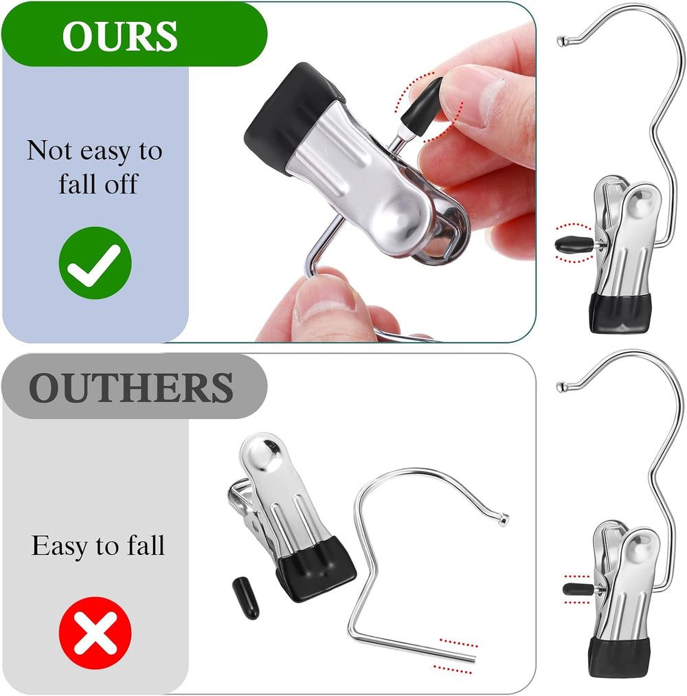 Yinder 250 Pcs Boot Hanger Clips Stainless Steel Hooks,Black