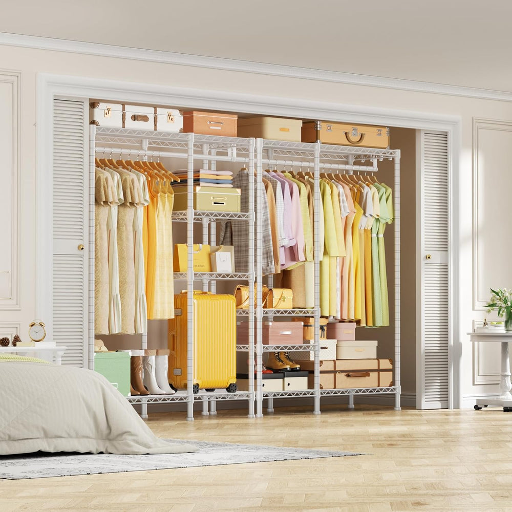 Ulif F4 Heavy Duty Clothes Rack (With Hanger Rod) Freestanding Clothing Racks...