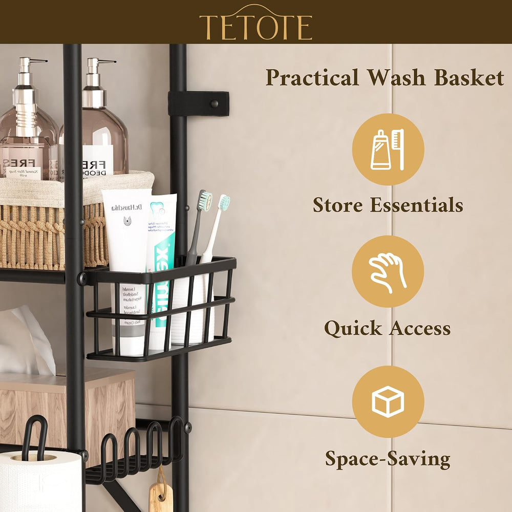Over The Toilet Storage Rack, 3-Tier Bathroom Organizer Shelf Over Toilet wit...