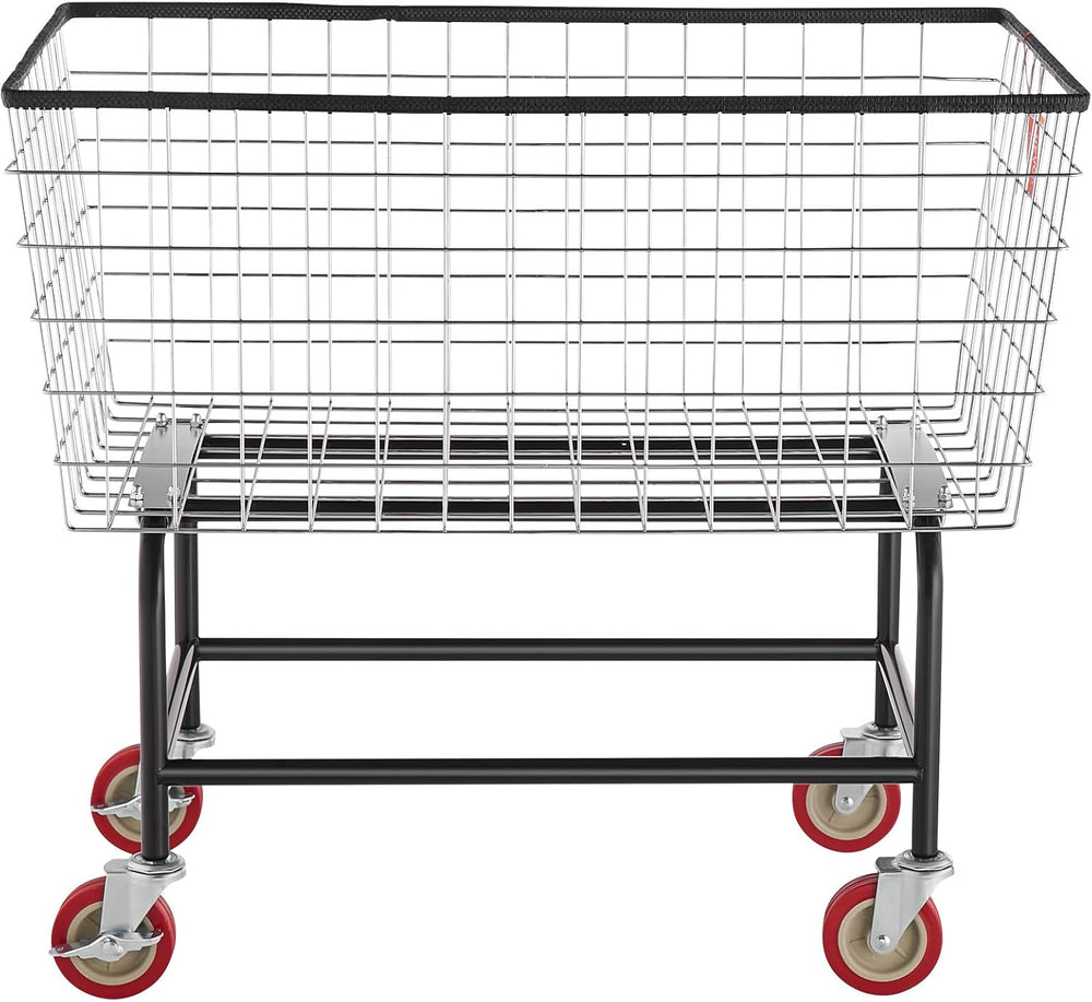VEVOR Wire Laundry Cart, 3.8Bushel Wire Laundry Basket with Wheels, 32.5'...