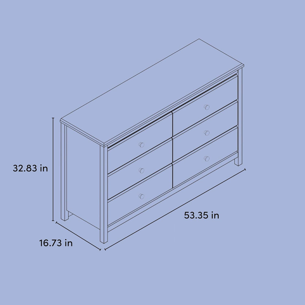 Storkcraft Alpine 6-Drawer Dresser, Gray