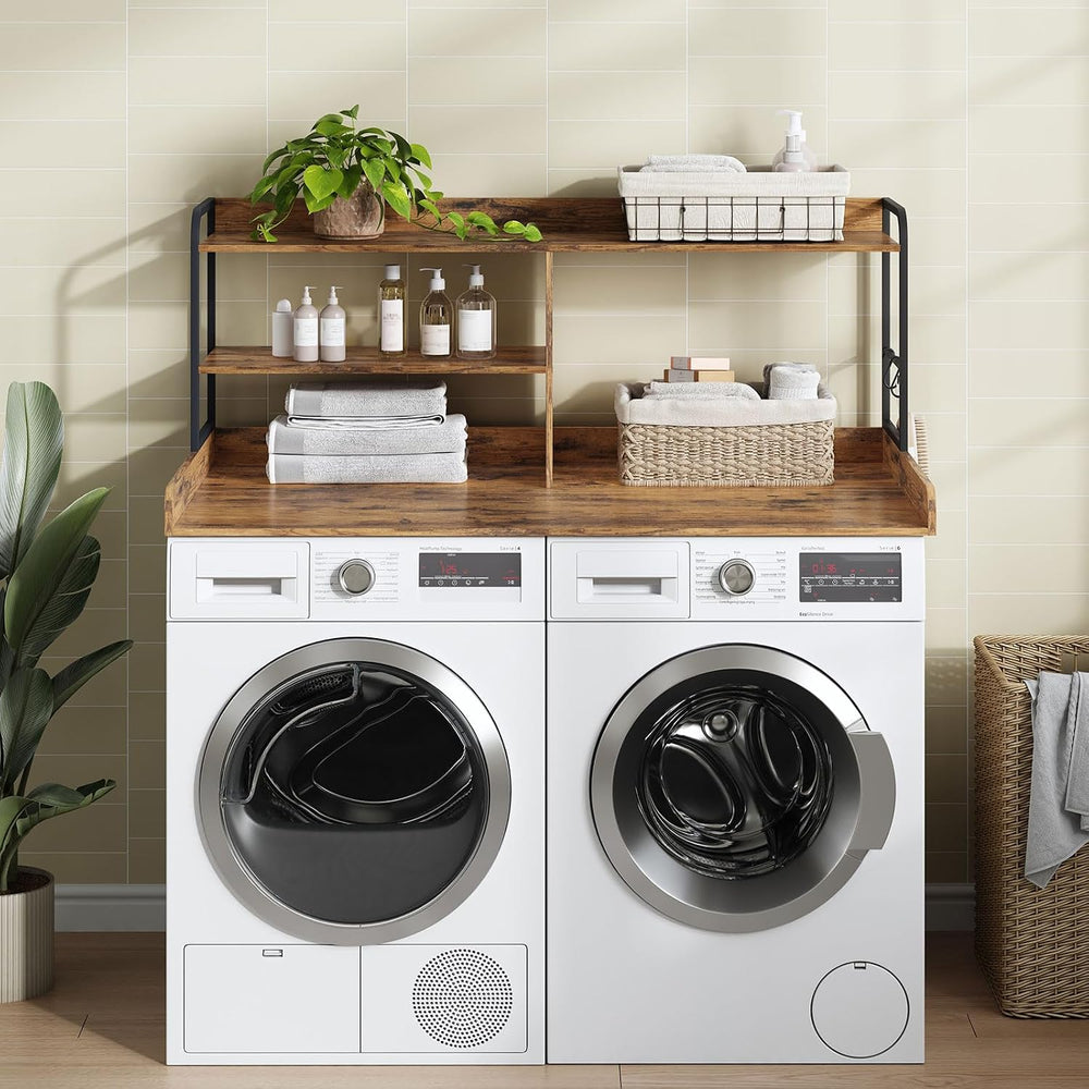 Washer and Dryer Countertop with Shelves, 54" x 27.56" 3 Tiers Larg...