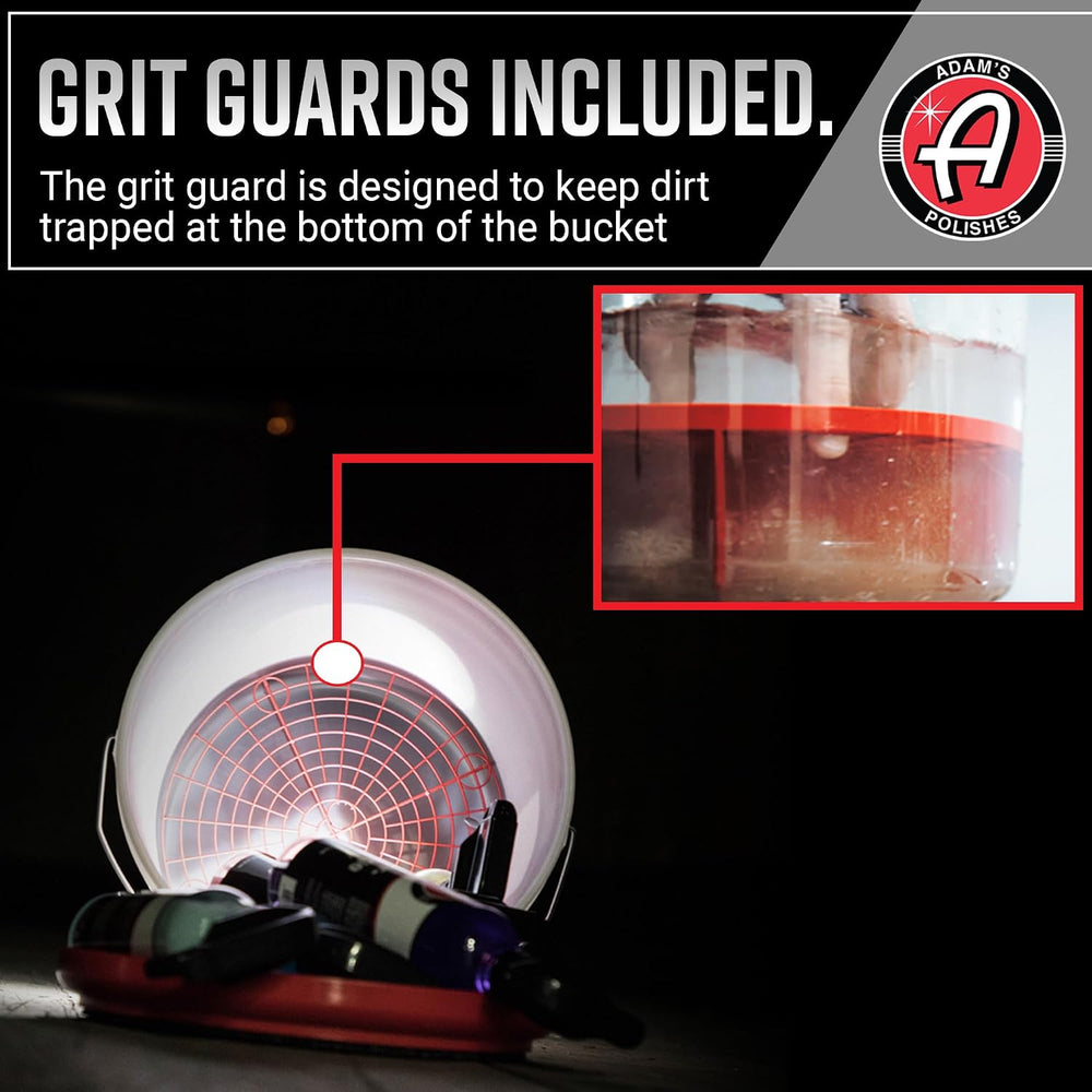 Adam's Polishes Car Wash Bucket (5 Gallon Bucket + Grit Guard + Gamma Sea...