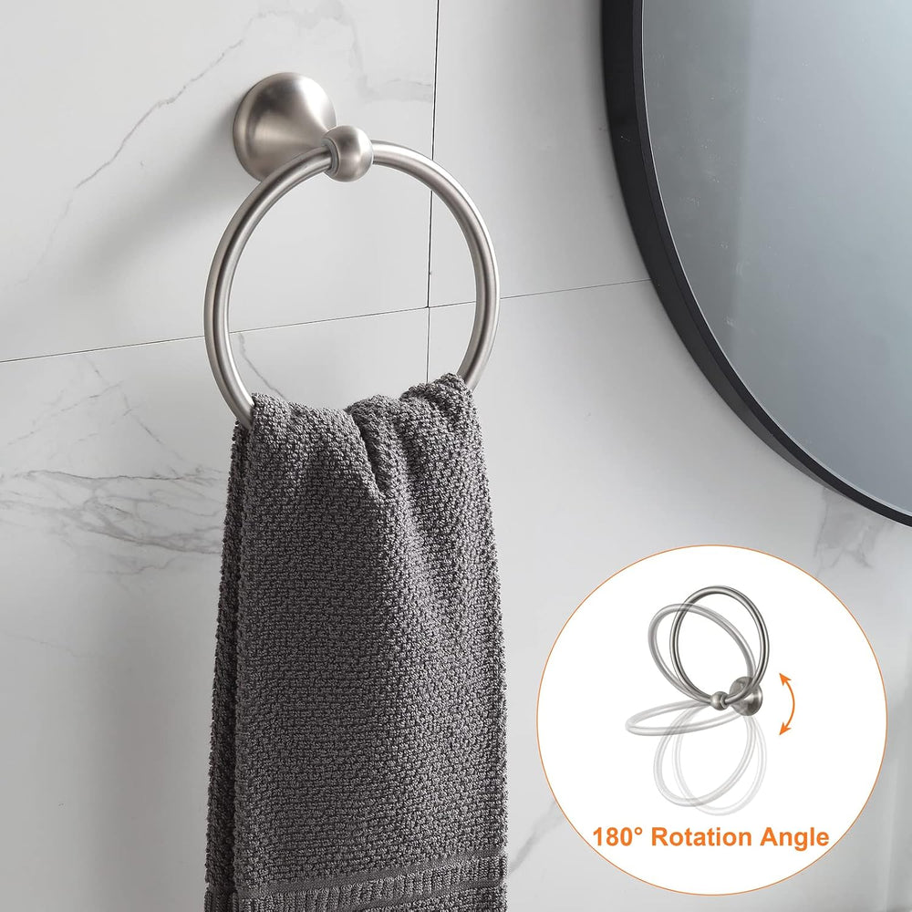 BGL Bathroom Hardware Set Brushed Nickel Adjustable Expandable Bath Towel Bar...