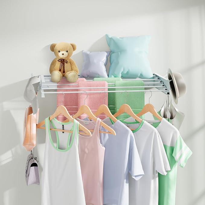 Wall Mounted Drying Rack 31.5", Foldable Clothes Drying Rack