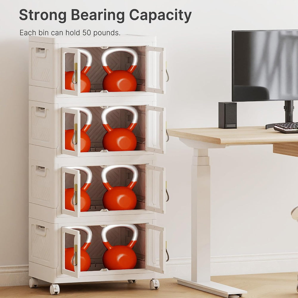 UAMFURI Stackable Storage Bins with Lids, 192QT Extra Large Storage Cabinet