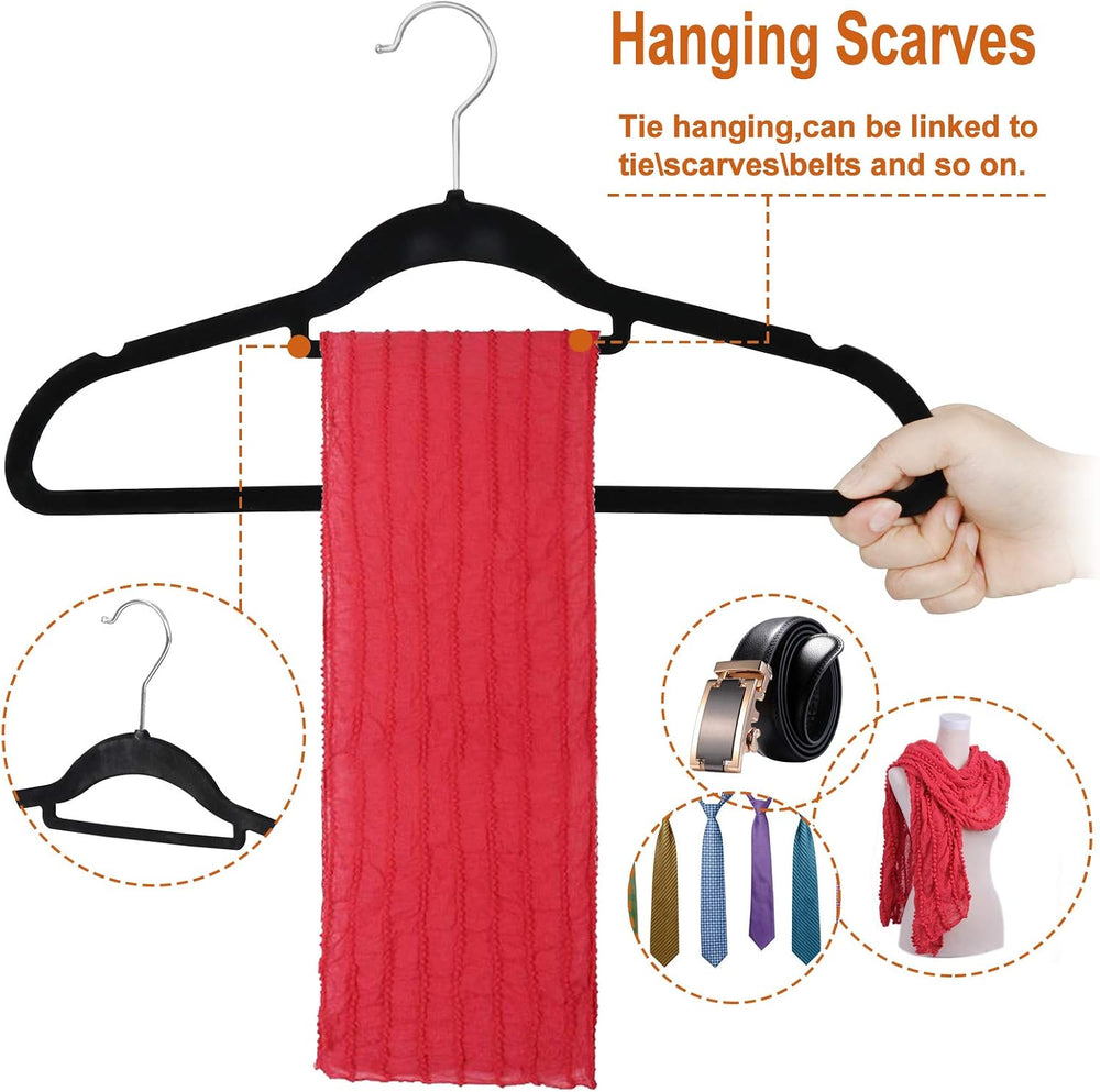ZENY Velvet Hangers 100 Pack for Suits,Coats, Dress, Non Slip Clothes Hangers...