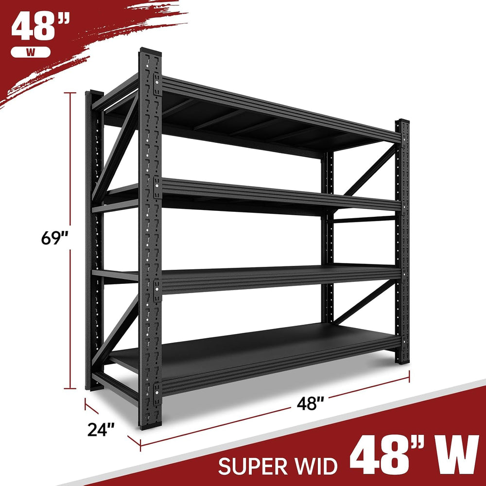 RAVIGIN 3000LBS Storage Shelves, 48" W Garage Shelving Heavy Duty Metal ...