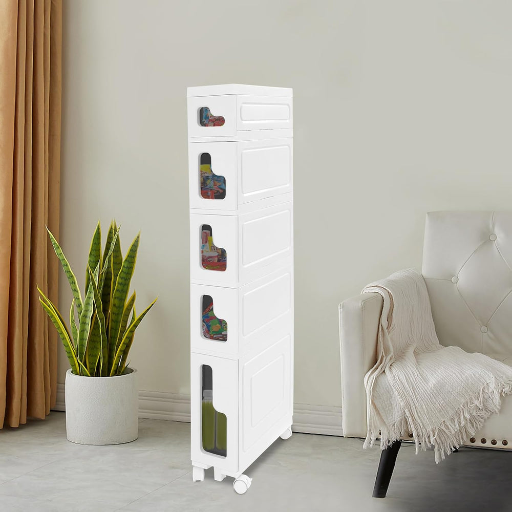 Storage Cabinet for Small Spaces, Over The Toilet Cabinet for Skinny Bathroom...