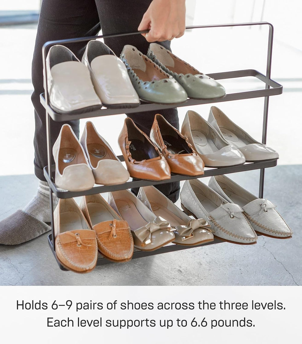 YAMAZAKI Home Tower Compact Modern Metal Shoe Rack - Short, 18" - Steel ...