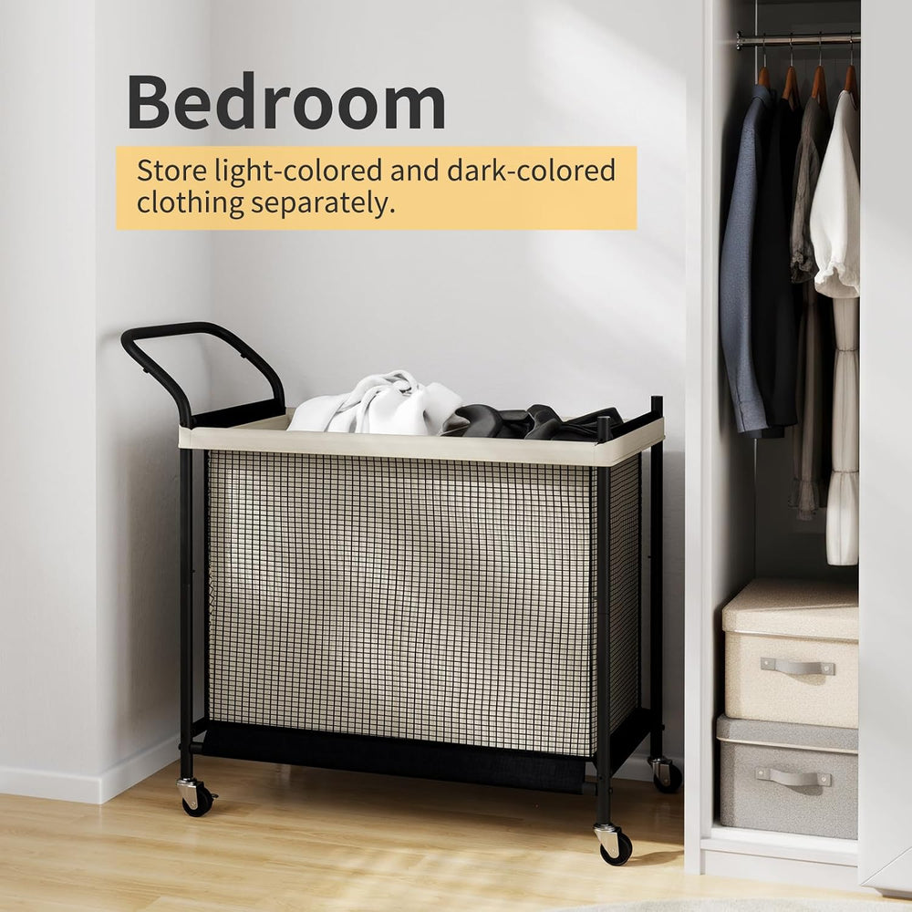 Laundry Hamper with Wheels,Laundry Basket with Removable and Washable Liner B...