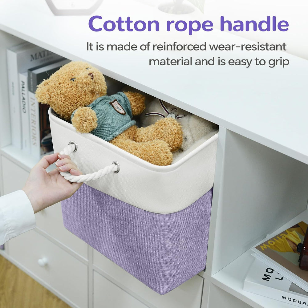 13x13 Inch Foldable Fabric Cube Storage Bins with Handles 6 Pack