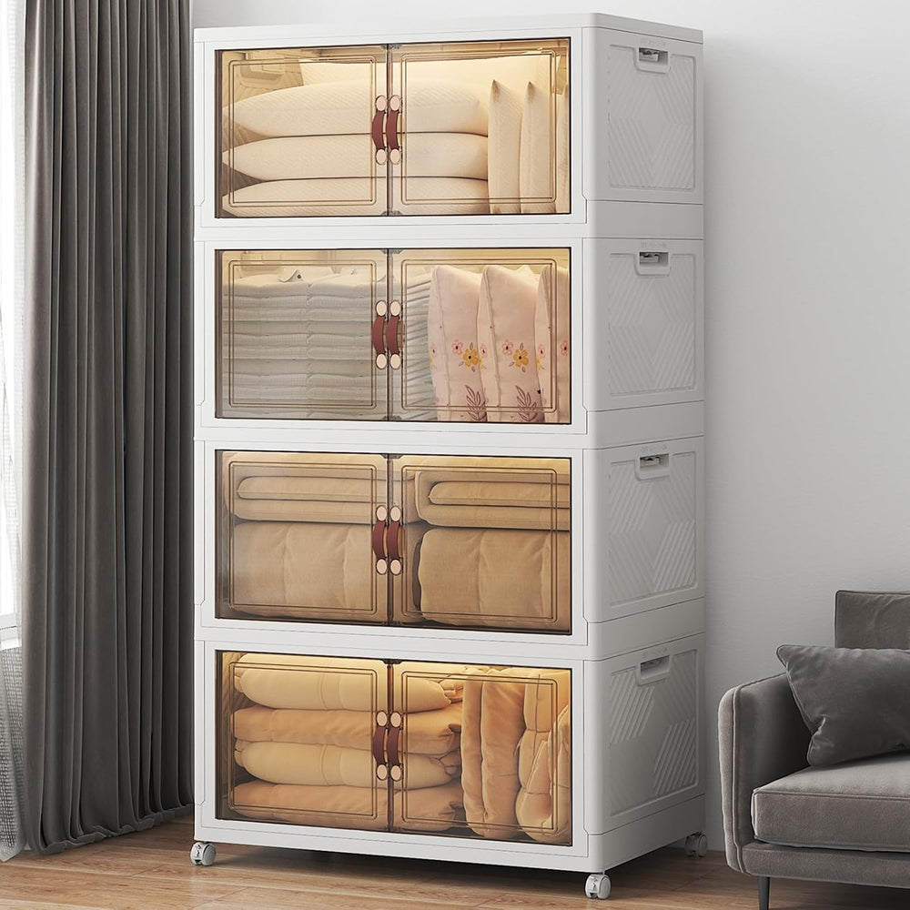 UAMFURI Stackable Storage Bins with Lids, 720QT Lockable Storage Cabinet