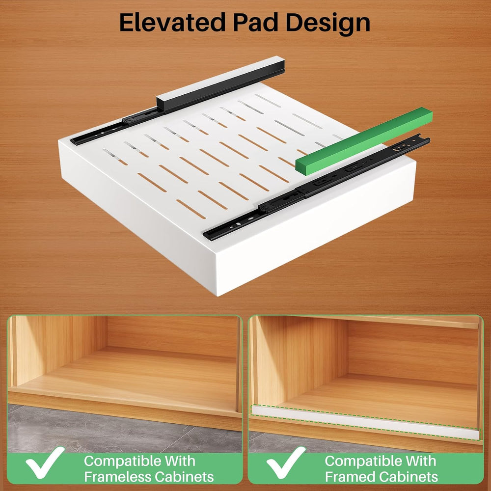 2Pack Pull out Cabinet Organizer, 21"Deep, Heavy Duty Full-extension Sli...