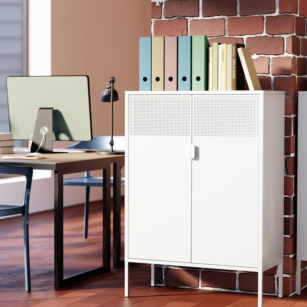 Chshin Metal Storage Cabinet,Kitchen Pantry Storage Cabinets with Doors,Buffe...