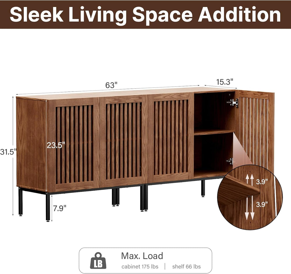 BVIUNTWO Set of 2 Accent Storage Cabinet with Doors and Adjustable Shelf,Free...