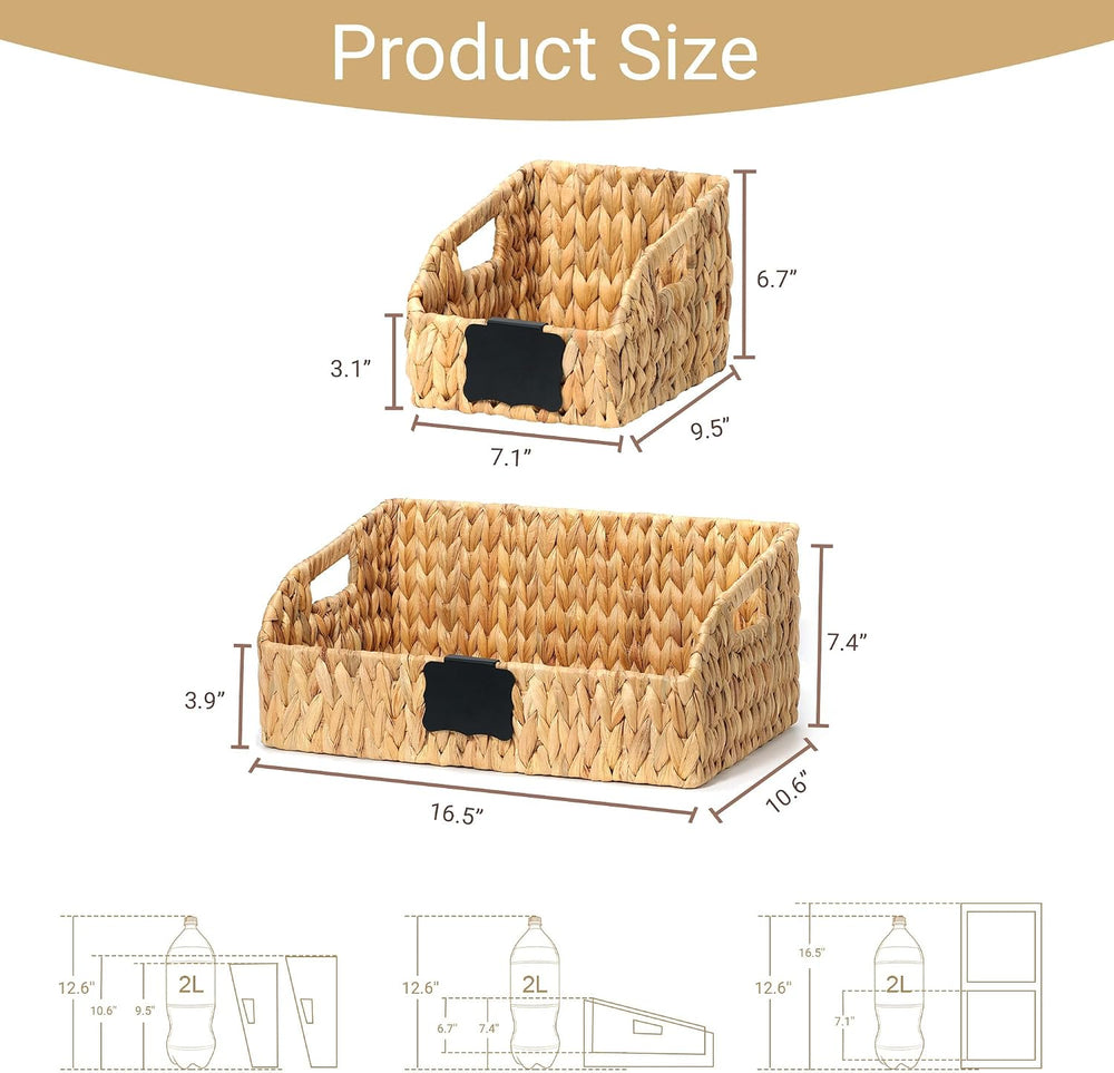 Pantry Baskets for Organizing,Storage Organizers,3Pack,Natural 2Set