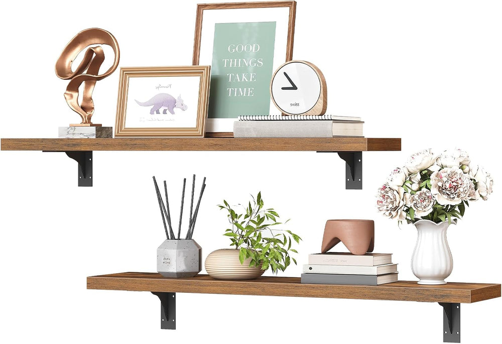 HOOBRO Floating Shelves for Wall, 23.6" Wall Mounted Shelves Set of 2