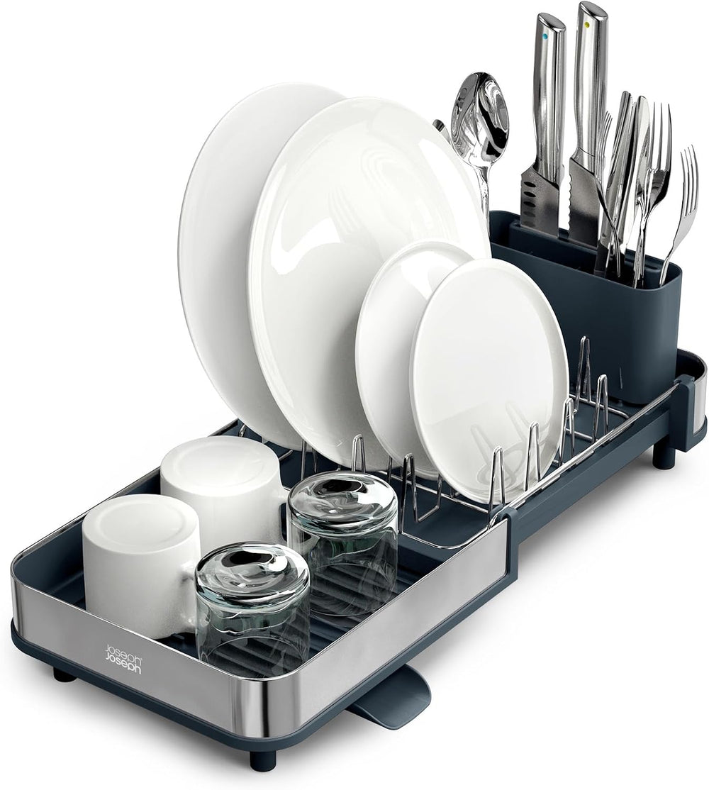Joseph Joseph Extend Slim Steel Expandable Dish Drying Rack with Removable Cu...