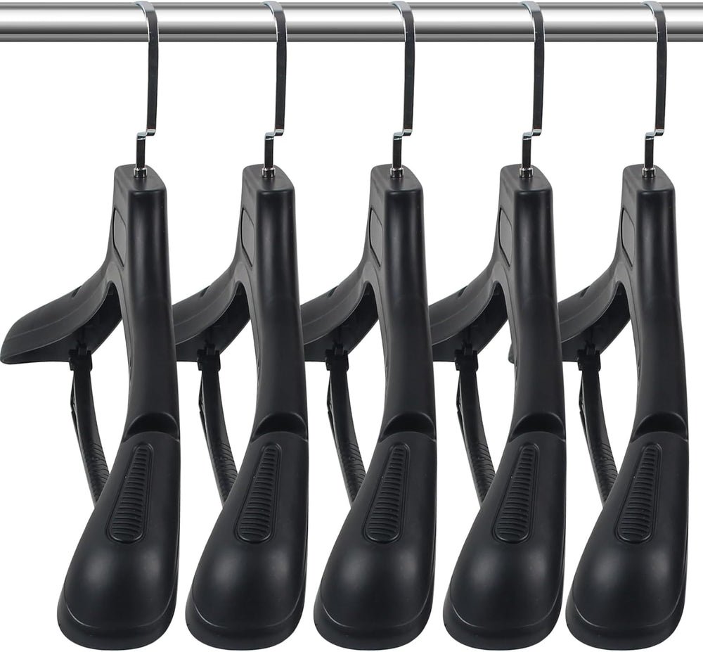 DEDU Suit Hangers for Men 30 Pack Width 17.7", Black Coat Hangers no Sho...