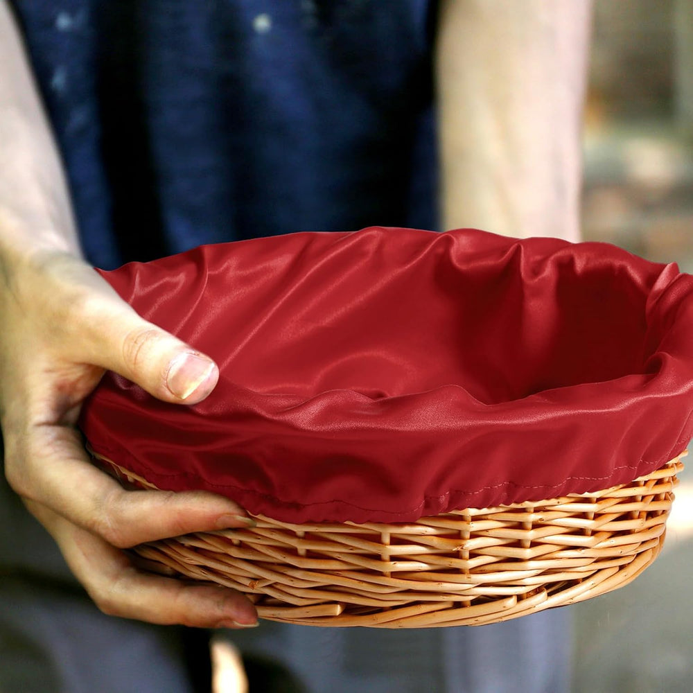 FillTouch 2 Pcs 12 Inches Round Offering Baskets for Church Wicker with Remov...