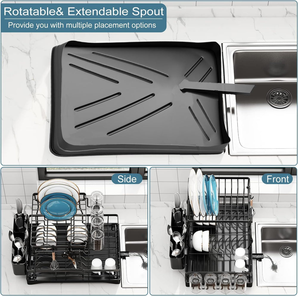Dish Drying Rack, 2 Tier Dish Racks for Kitchen Counter | Large Stainless Ste...