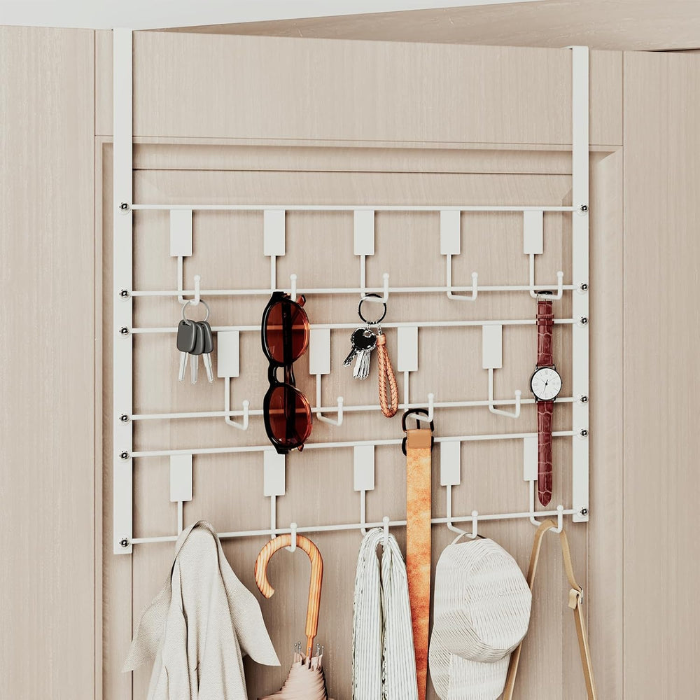 Over The Door Hooks for Hanging, 14 Hooks Over Door Coat Hanger, Coat Clothin...