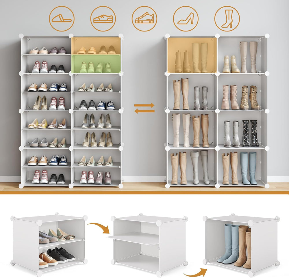 Mondeer Shoe Storage Cabinet, Modular Plastic Shoe Rack, Cube Shoe Organizer,...