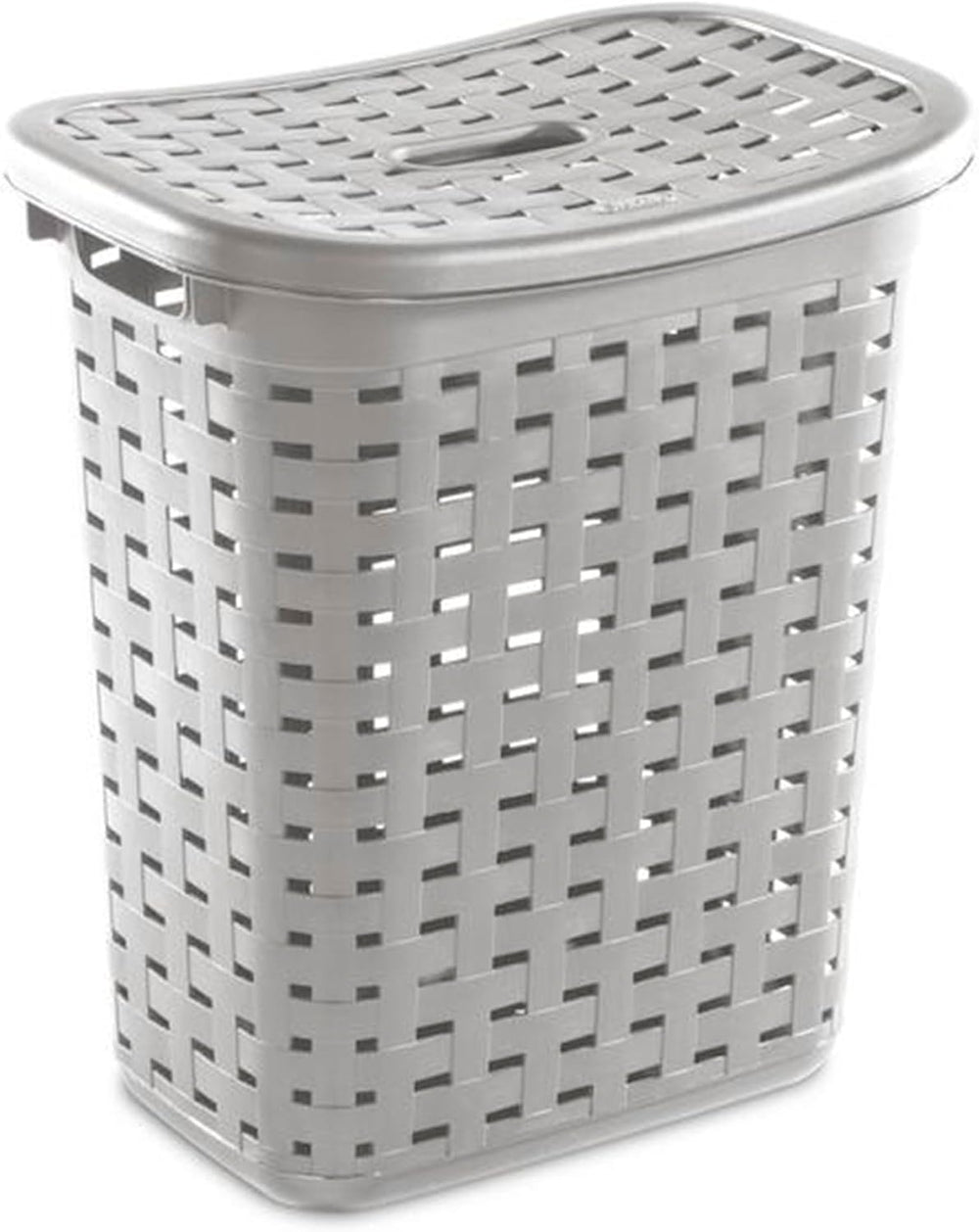 Sterilite Plastic Wicker Style Weave Laundry Hamper, Portable Slim Clothes St...