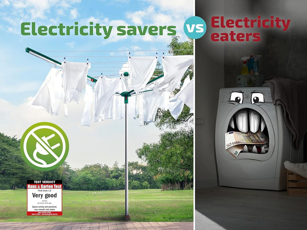 Leifheit Linomatic 400 Easy Dryer 40 m Rotary Washing Line, Retractable Rotar...