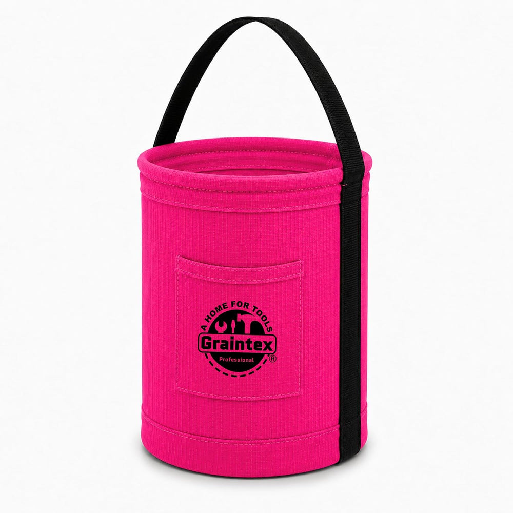 Graintex Canvas Utility Bucket 9.5"x14", Round Tool Bucket, Reinfor...