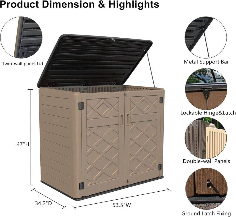 HOMSPARK Storage Shed Weather Resistance, Multi-Purpose Outdoor Storage Cabin...