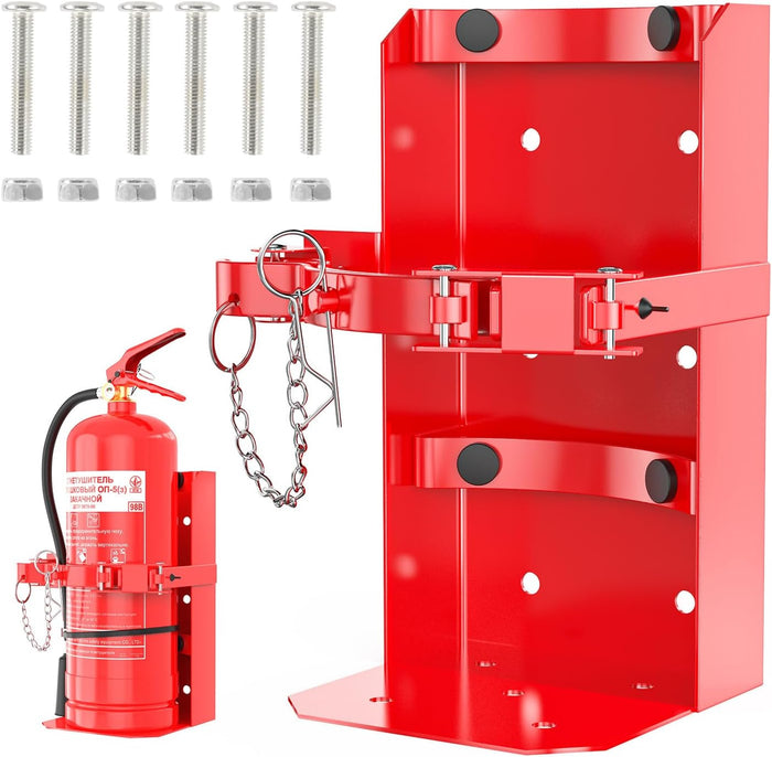 Fire Extinguisher Mount, Heavy Duty Fire Extinguisher Bracket for School Home Garage Laboratory and Vehicle Perfect for Wall Mount(Fe-10, Red, 1 Pcs)