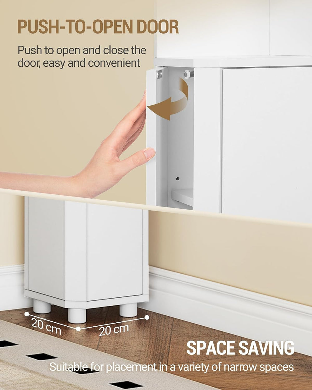 Hzuaneri Corner Cabinet, Small Bathroom Corner Cabinet with Doors