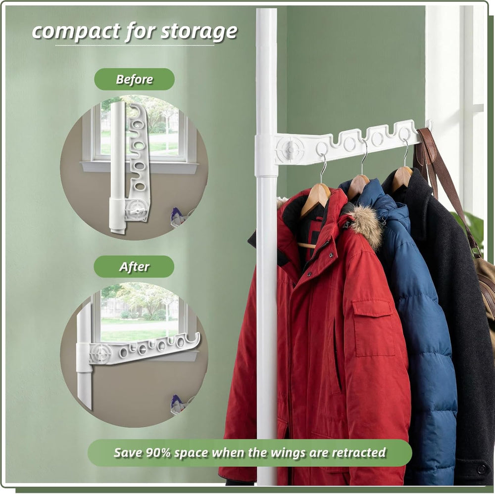 Indoor Super Space-Saving Clothing Drying Rack for Apartment Small Room, 5 Ti...