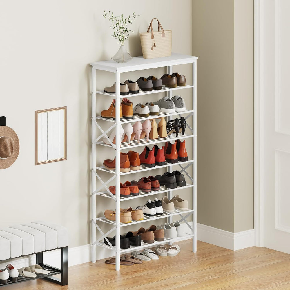 YATINEY 8 Tier Shoe Rack, Shoe Storage Organizer, Large Capacity Shoe Shelf H...