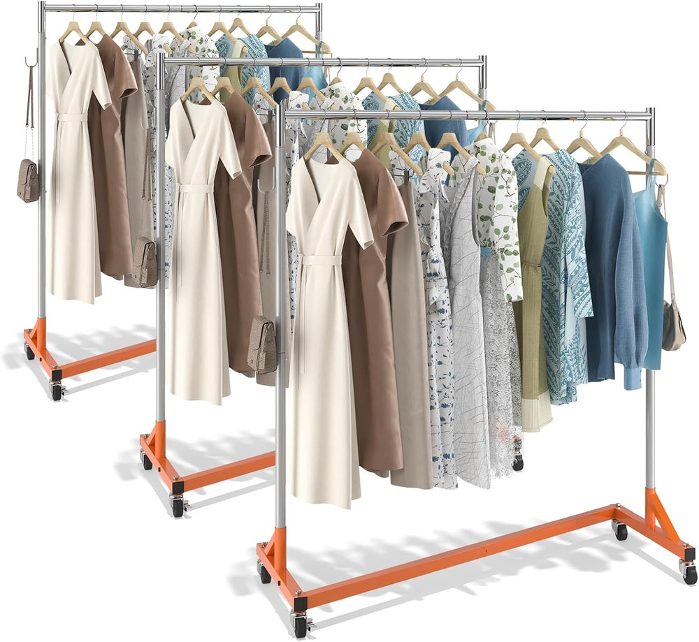 VEVOR Z Rack Industrial Grade Z Base Garment Rack Rolling Sturdy Steel