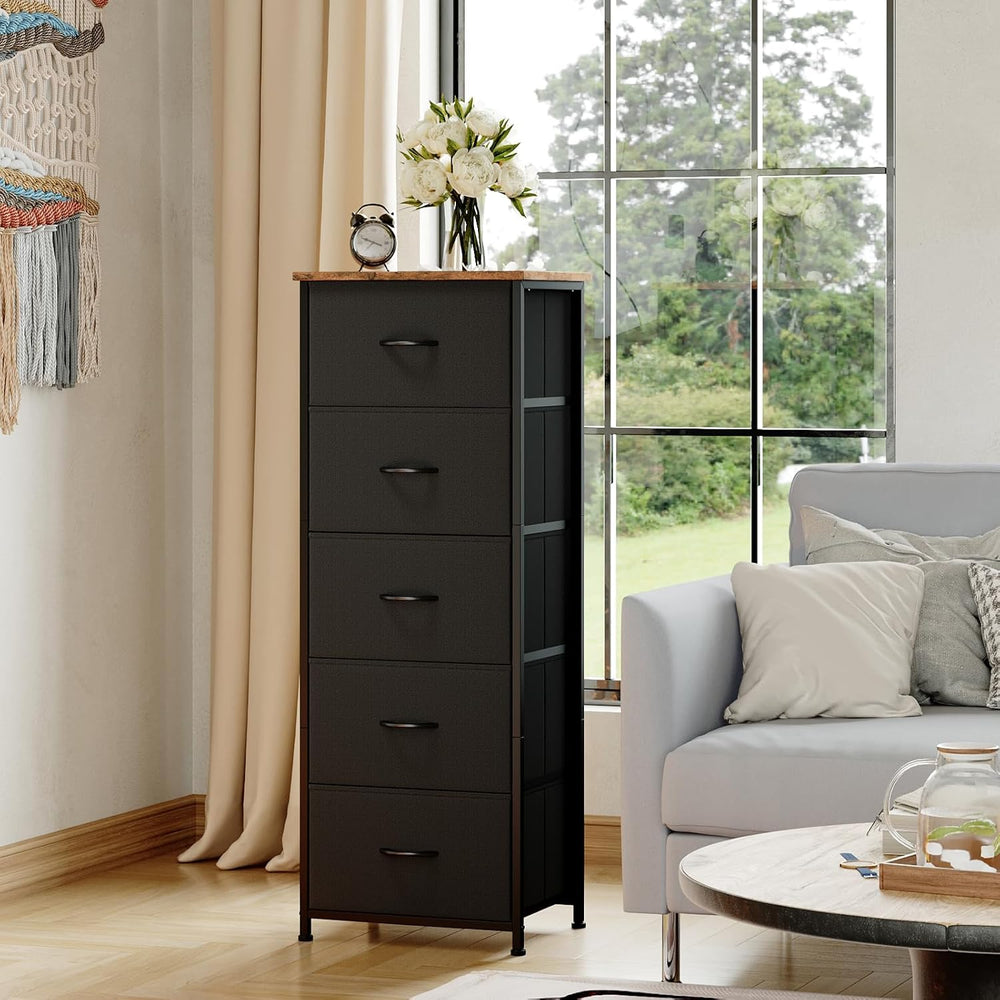 Somdot Tall Dresser for Bedroom, 5 Drawer Storage Cabinet,Chest of Drawers