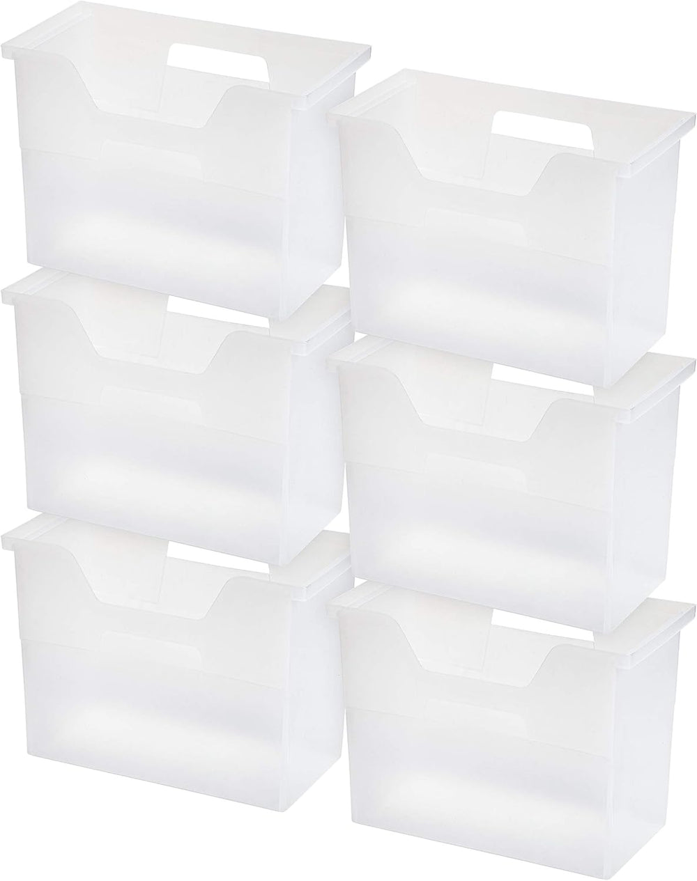 IRIS USA 6-Pack Medium Desktop File Box with Open Lid, Clear