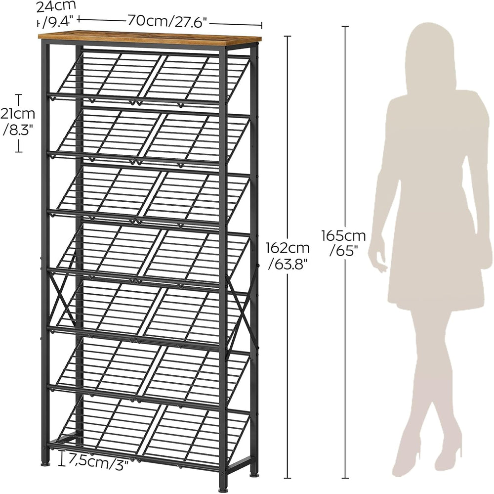 YATINEY 8-Tier Tall Shoes Rack, Slim Shoe Organizer for Entryway, Large-Capac...