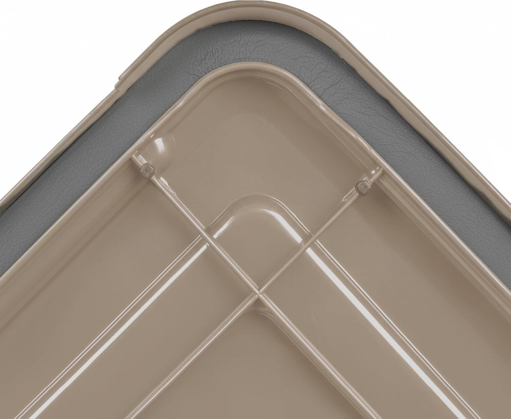 IRIS USA 4-Pack 41 Qt Storage Bins with Gasket Lids, Tan