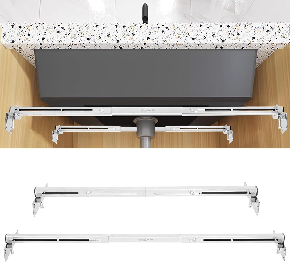 2-Pack Undermount Sink Support Brackets (Telescopic Adjustable 28"-37&qu...