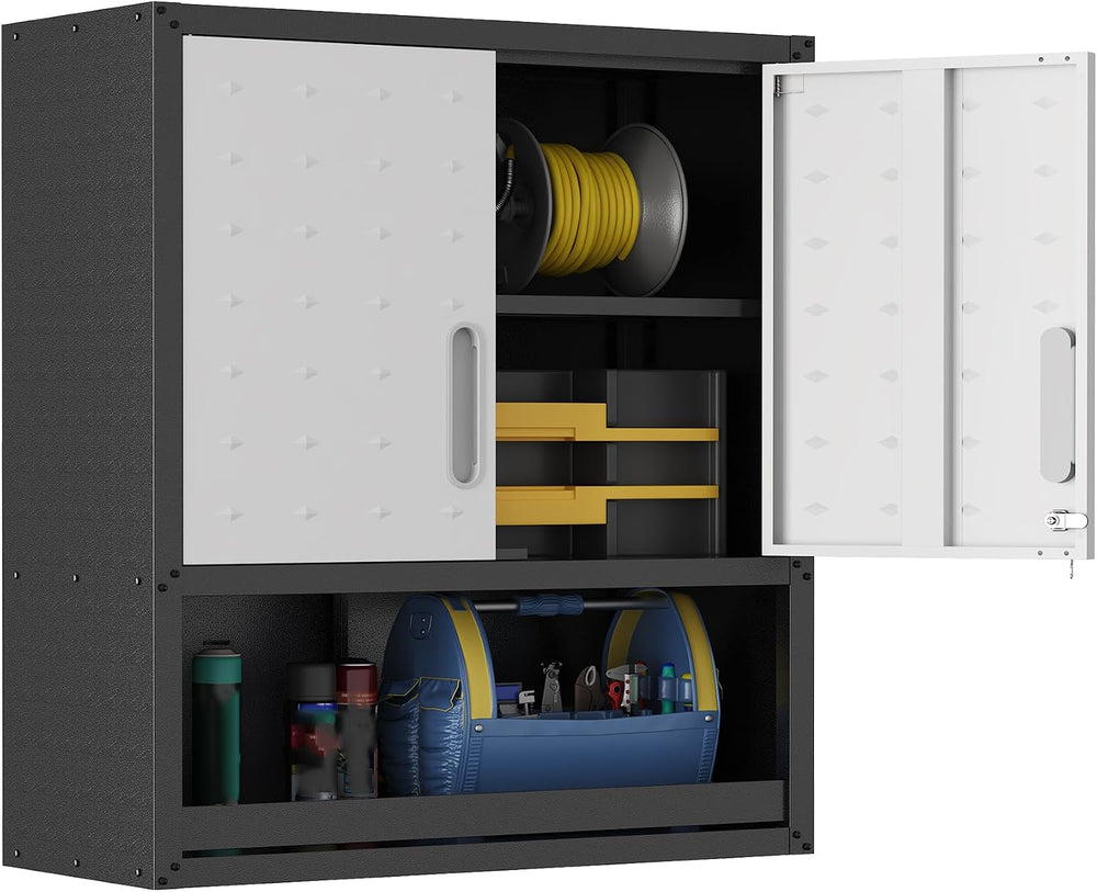 Garage Wall Cabinet with 2 Locking Doors Metal Storage Cabinet