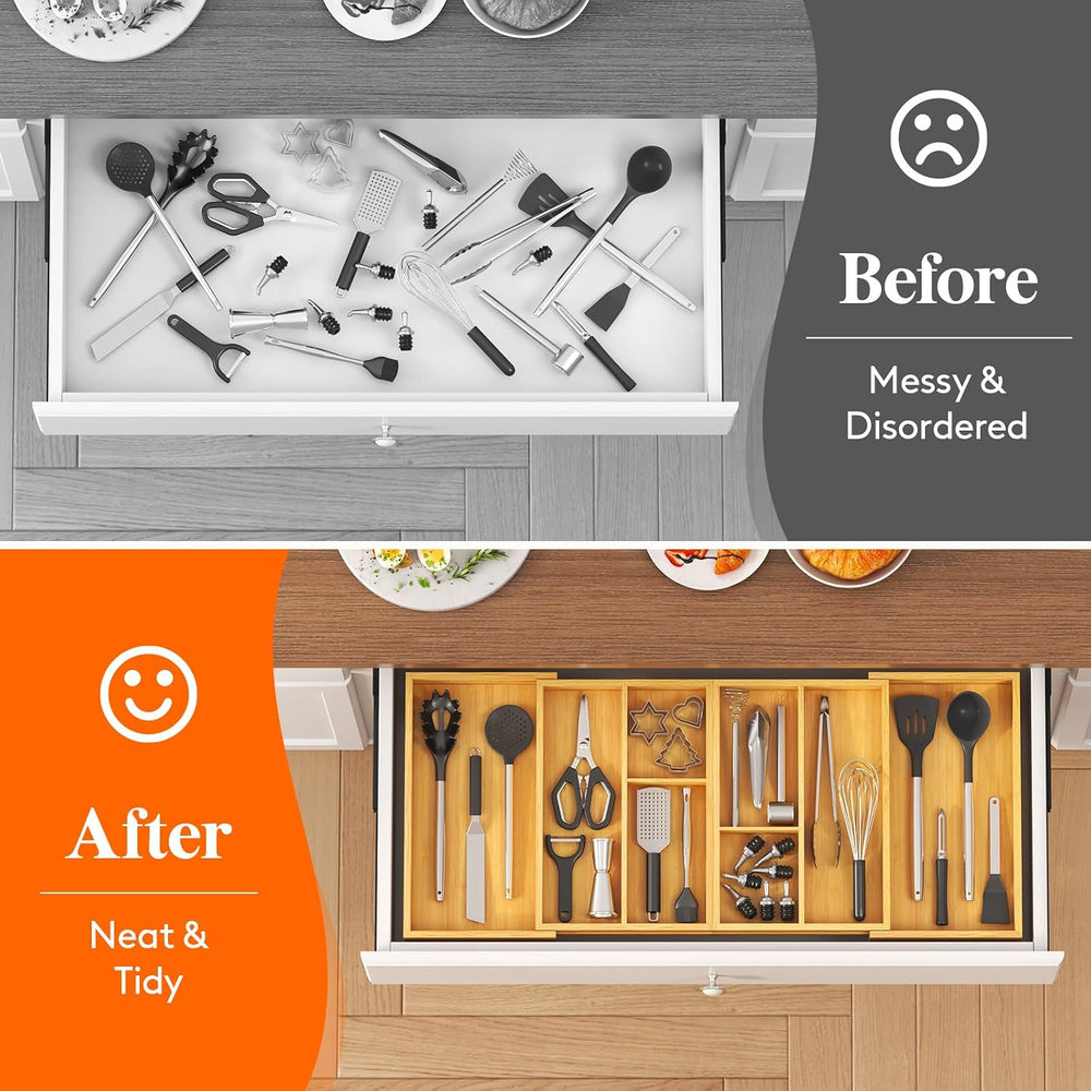 Lifewit Expandable Utensil Organizer for Kitchen Drawer, Cutlery Holder