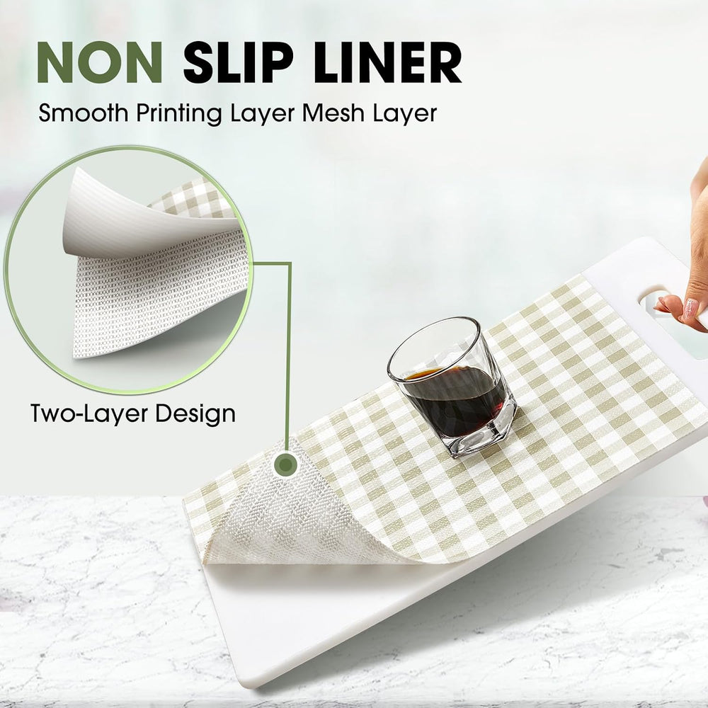 Beautysaid Shelf and Drawer Liner for Kitchen Cabinet Non Adhesive Non Slip