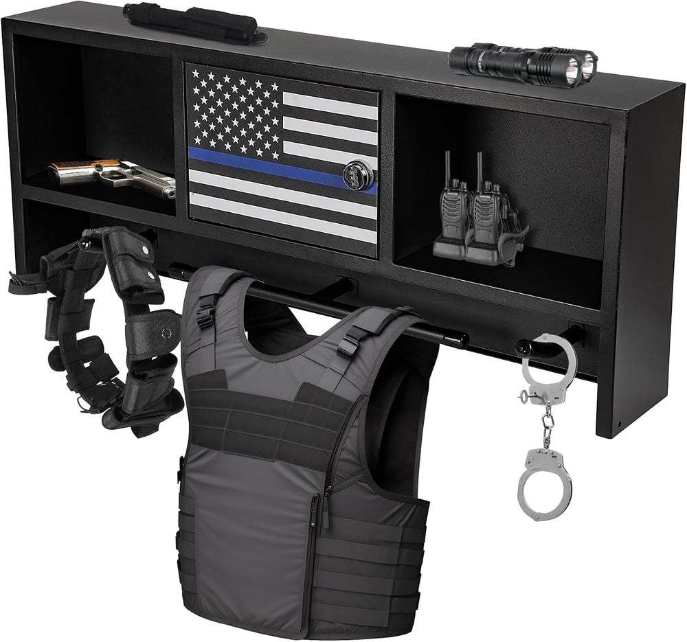 Neoaider Wall Mounted Police Gear Rack 36” x 4” x 15”, Police Hanger