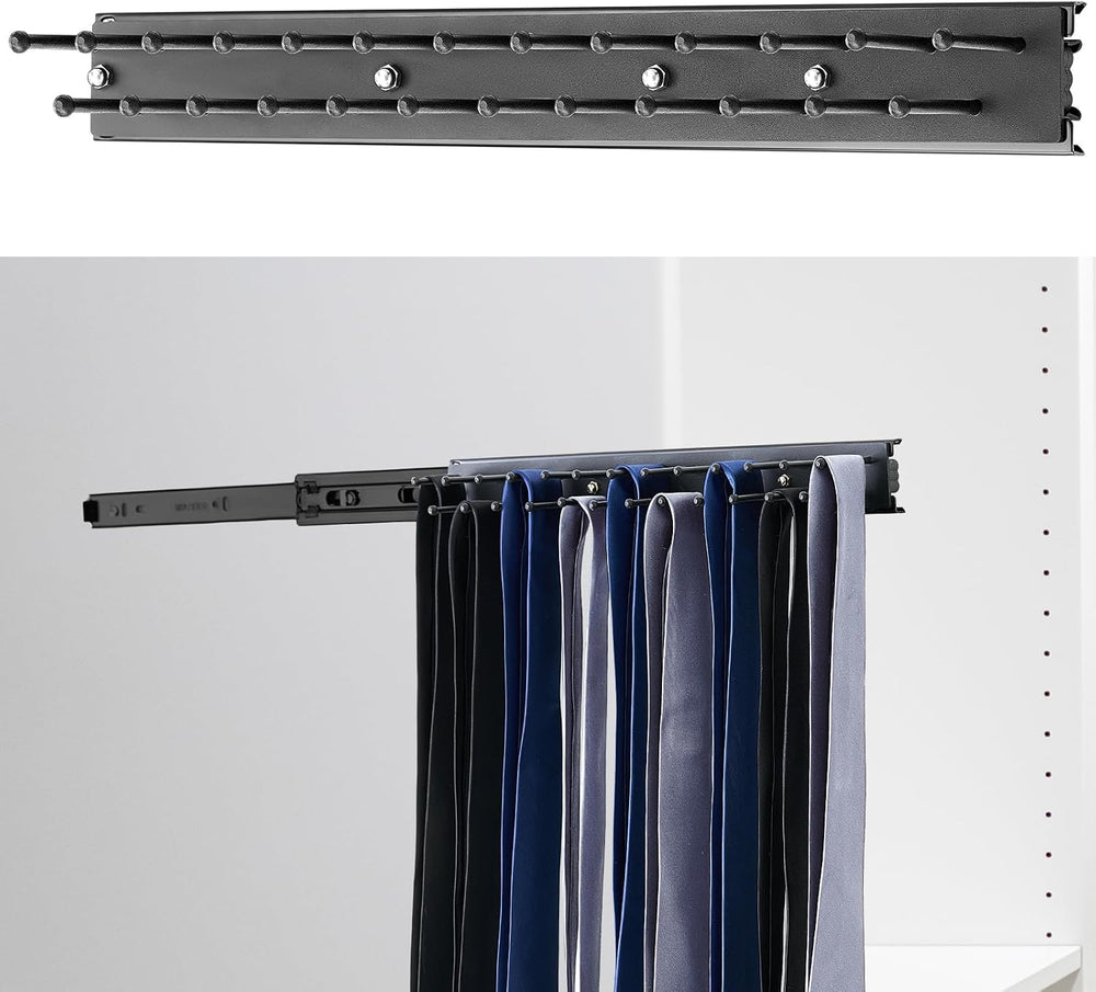 Blulu 1 Pcs 13.8'' Sliding Tie Rack Hangers for Closet, 25 Tie Each, ...