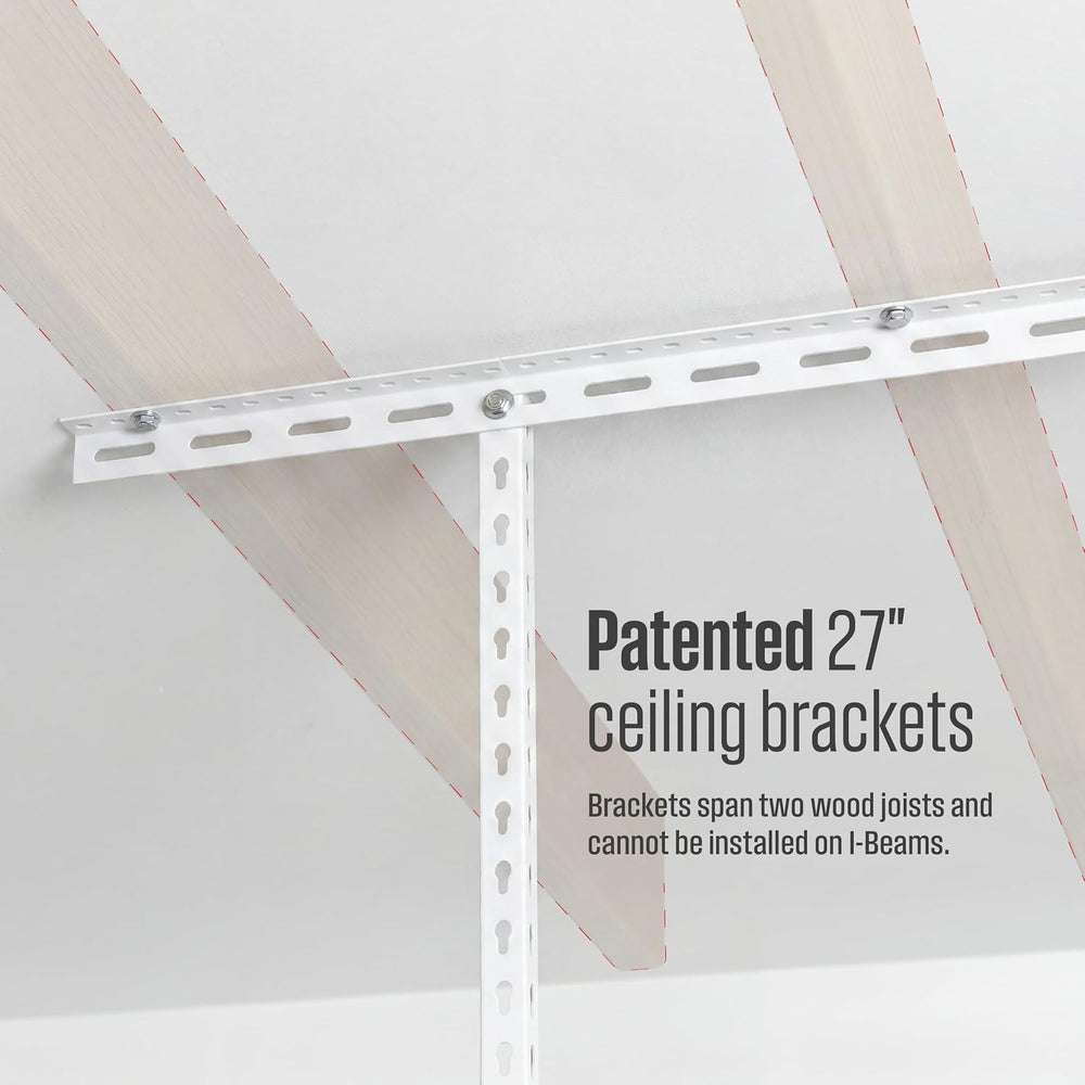 SafeRacks 4x8 Overhead Garage Storage Rack, 5-pc Hook Pack, 24"-45"...