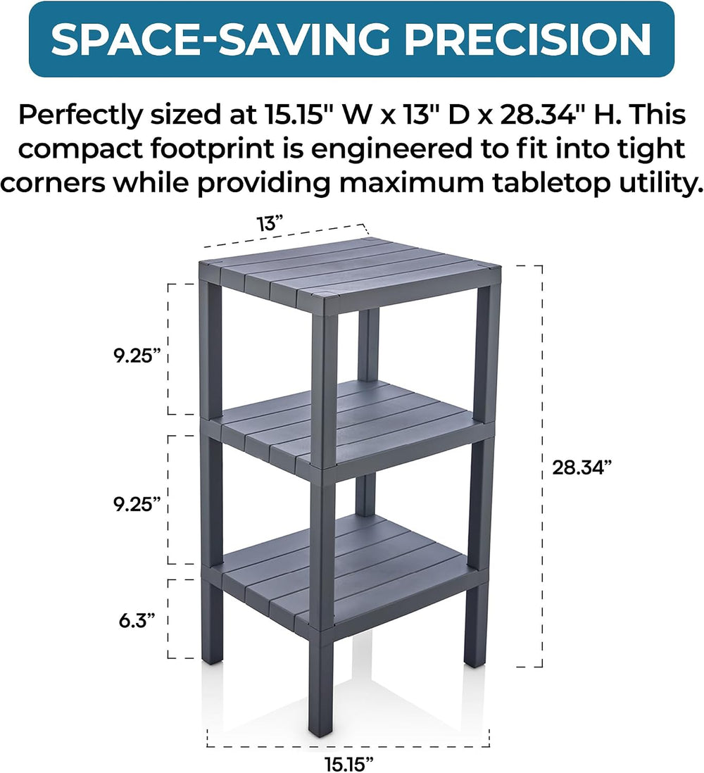 Honey-Can-Do Grey 3-Tier Storage Shelf