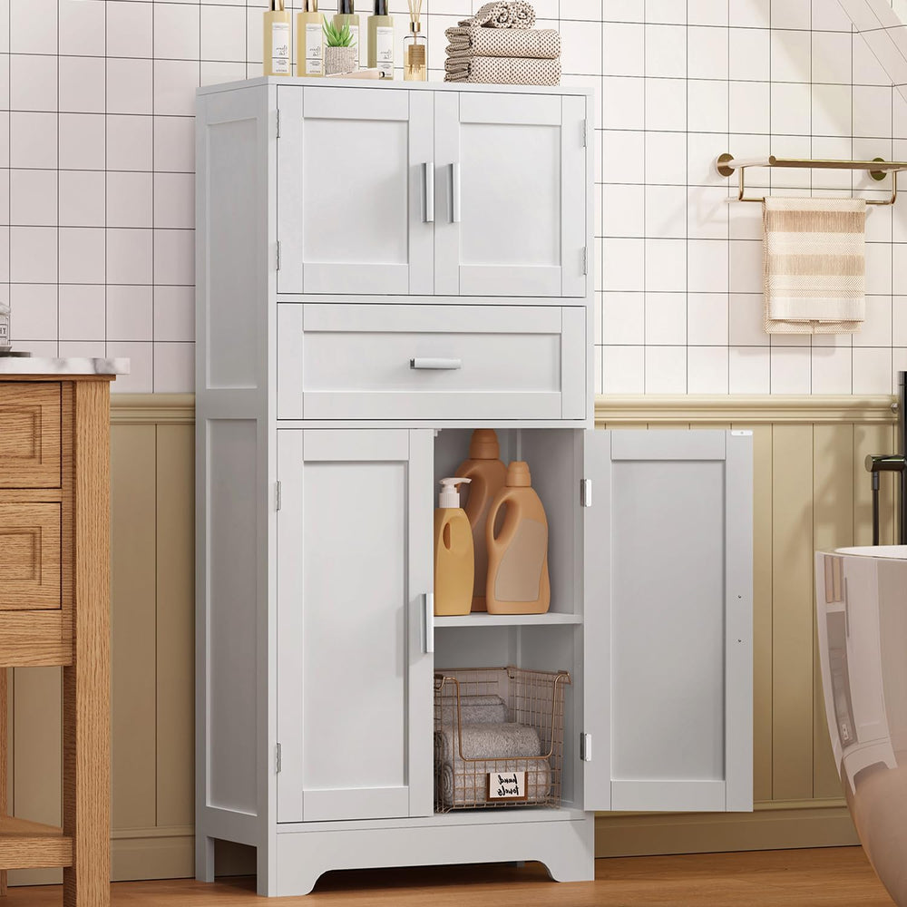 TEENFON Bathroom Storage Cabinet with Adjustable Shelf & Large Drawer